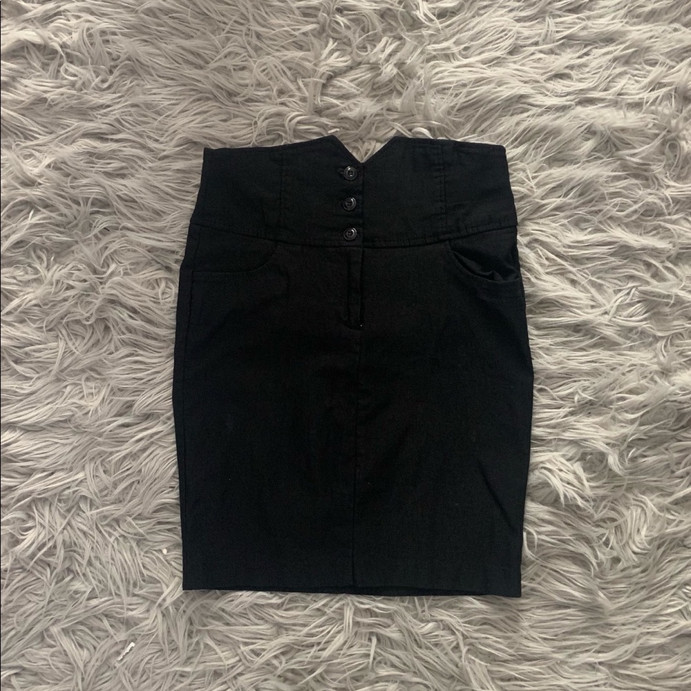 💕Black Mini Pencil Skirt
